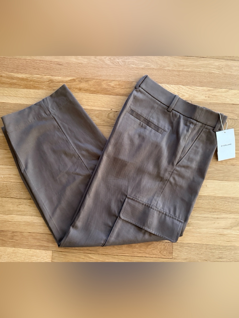 Everlane Wide Leg Cargo Trouser in Deep Taupe
